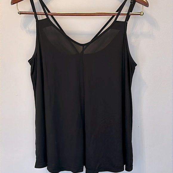 Silky black camisole with great strap detail. Large - Picture 1 of 5